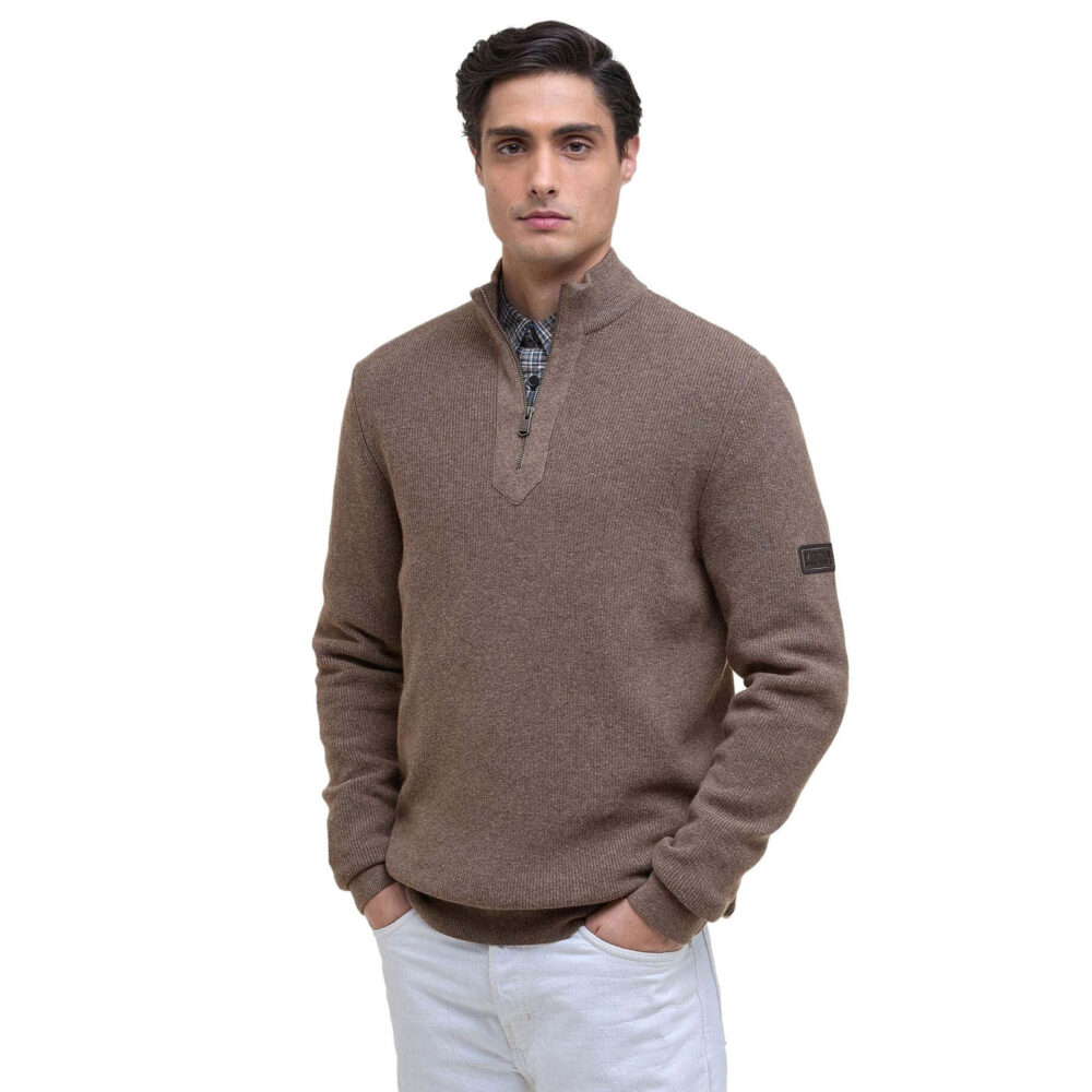 Barbour International Funnel Neck Knit - Brindel Barbour International Funnel Neck Knit - Brindel