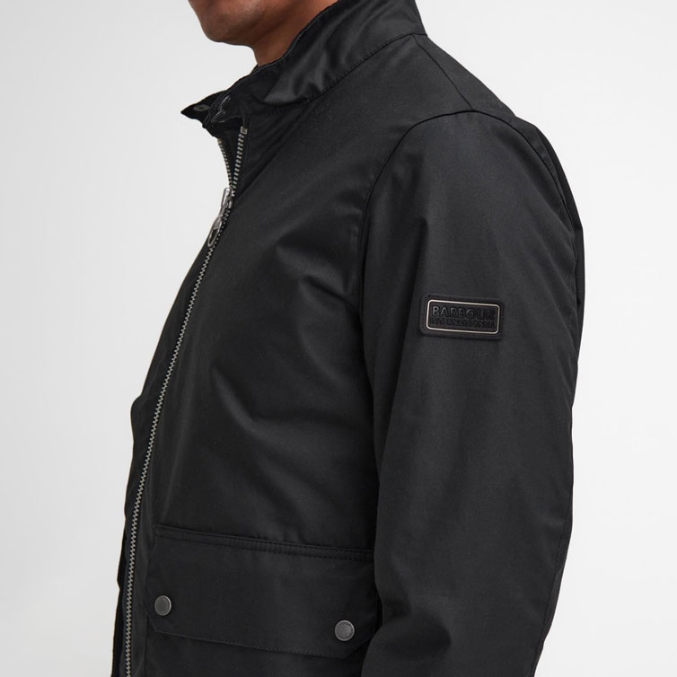 Barbour International Lutlaw Harrington Wax Jacket - Black