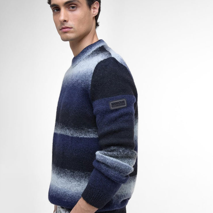 Barbour International Vector Colour Block Knit - Black