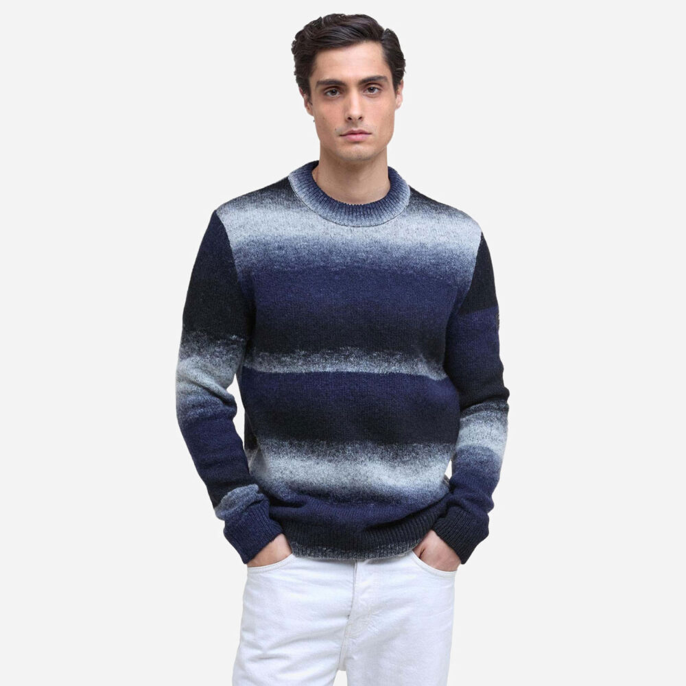 Barbour International Vector Colour Block Knit - Black