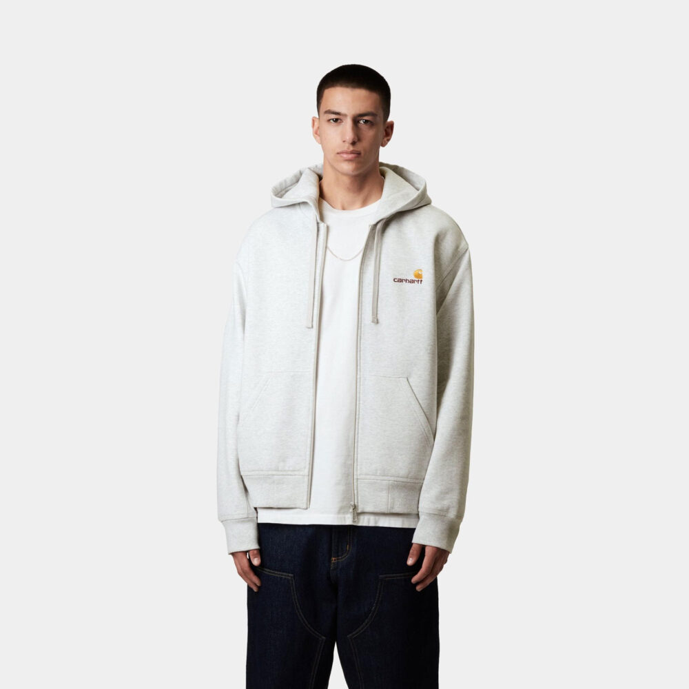 Carhartt WIP American Script Zip hood - Ash Heather Carhartt WIP American Script Zip hood - Ash Heather