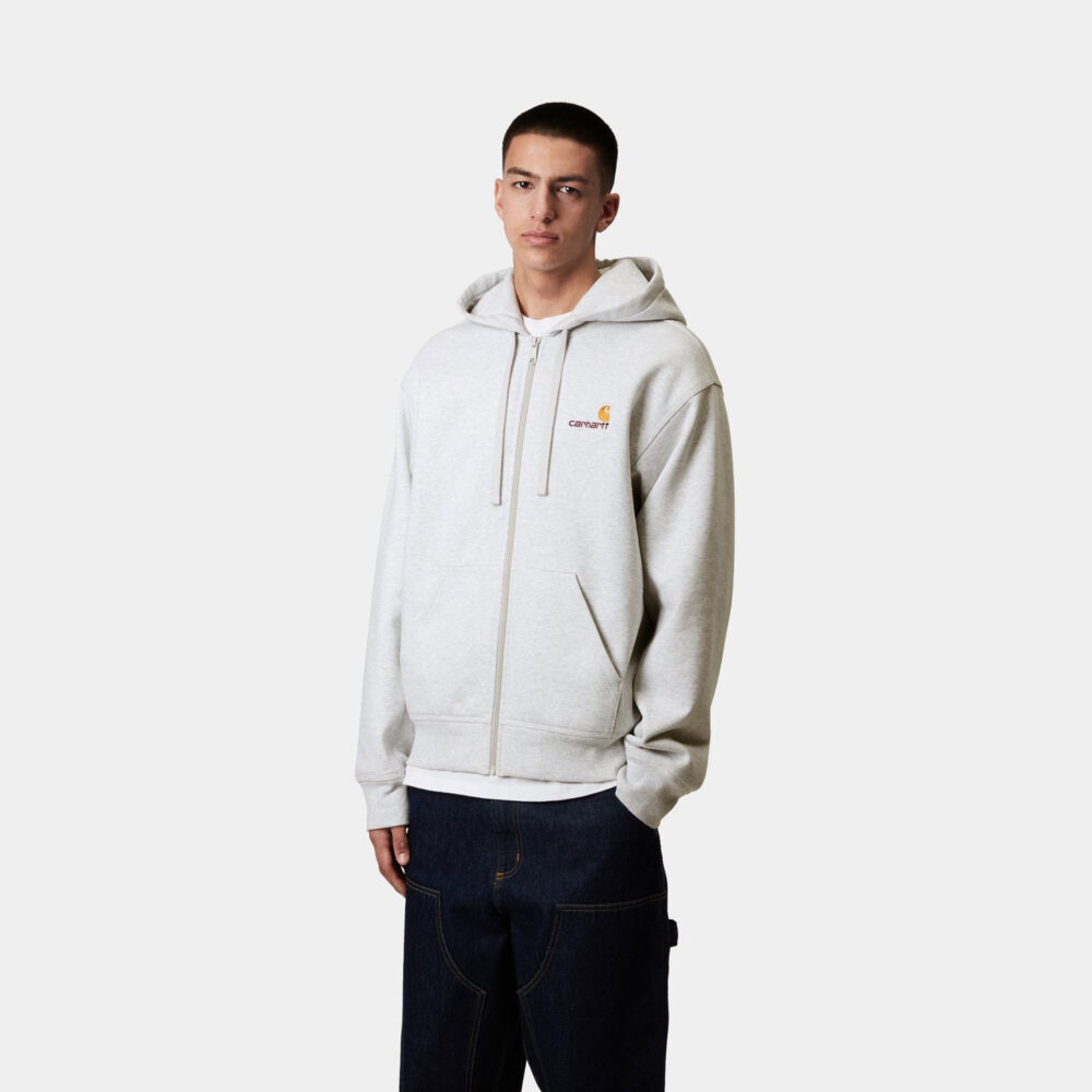 Carhartt WIP American Script Zip hood - Ash Heather Carhartt WIP American Script Zip hood - Ash Heather