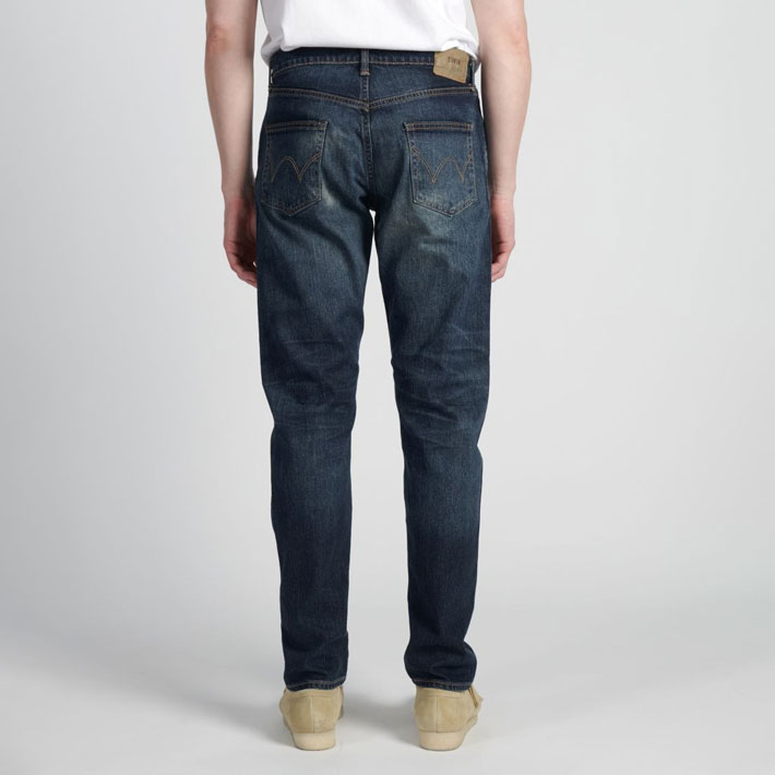 Edwin Kaihara Pure Indigo Stretch 13oz Regular Taper Fit Jean - Blue Mid Dark Used Edwin Kaihara Pure Indigo Stretch 13oz Regular Taper Fit Jean - Blue Mid Dark Used