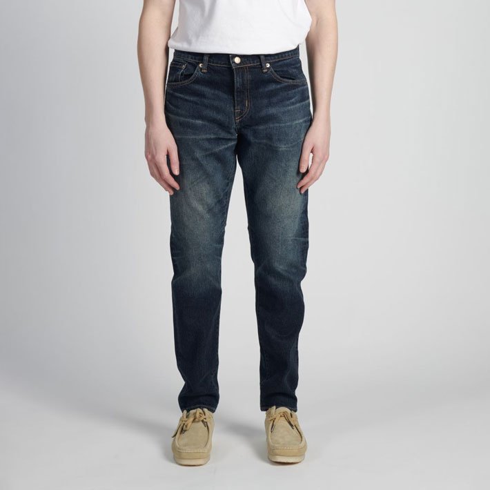 Edwin Kaihara Pure Indigo Stretch 13oz Regular Taper Fit Jean - Blue Mid Dark Used Edwin Kaihara Pure Indigo Stretch 13oz Regular Taper Fit Jean - Blue Mid Dark Used