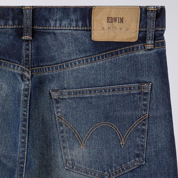 Edwin Kaihara Pure Indigo Stretch 13oz Regular Taper Fit Jean - Blue Mid Dark Used