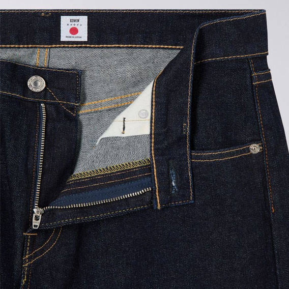 Edwin Kaihara Pure Indigo Stretch 13oz Regular Taper Fit Jean - Blue Rinsed