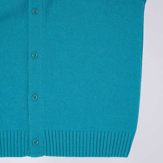 Edwin Mars Knitted Polo Cardigan  - Baltic