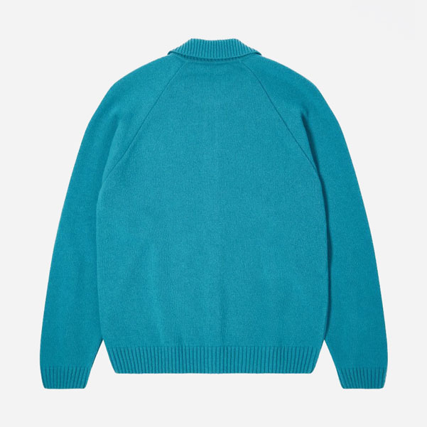Edwin Mars Knitted Polo Cardigan  - Baltic