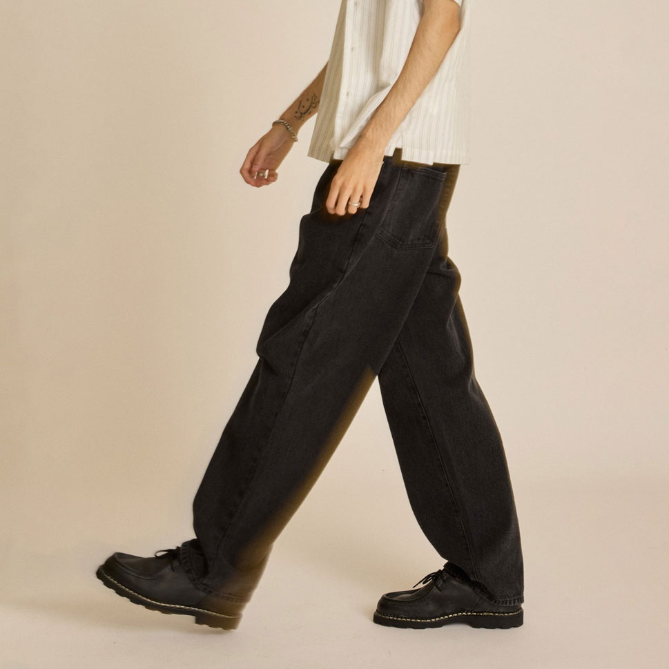 Obey Bigwig Baggy Denim Pant - Washed Black