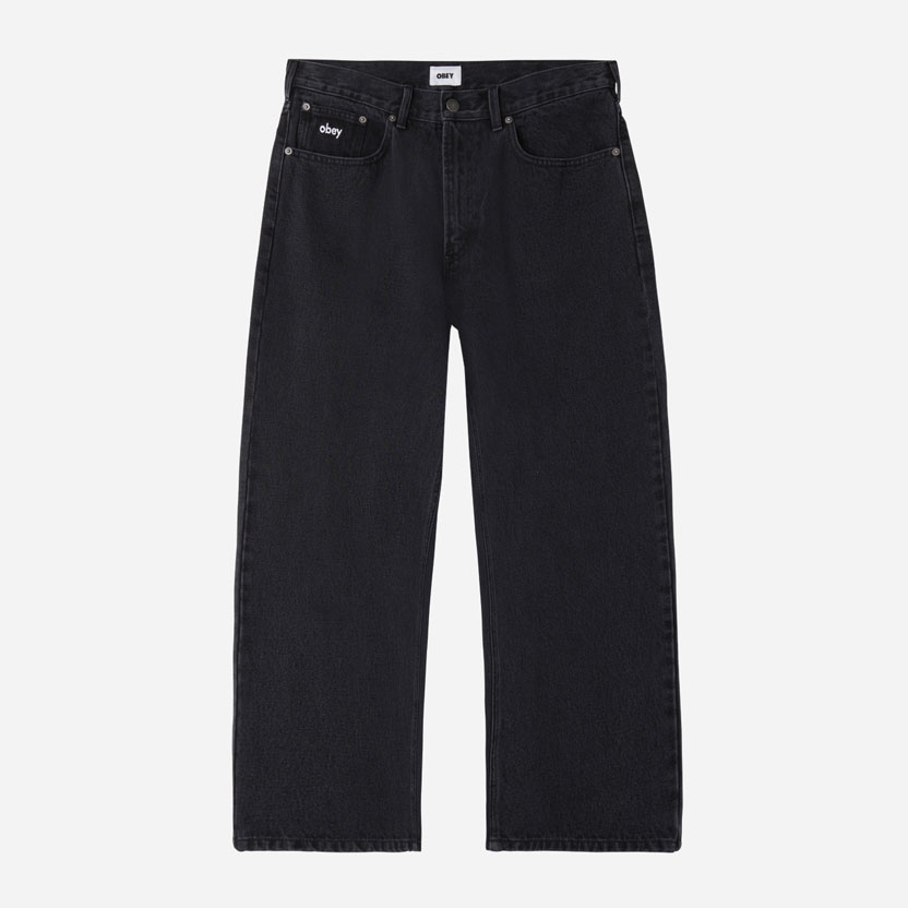 Obey Bigwig Baggy Denim Pant - Washed Black Obey Bigwig Baggy Denim Pant - Washed Black