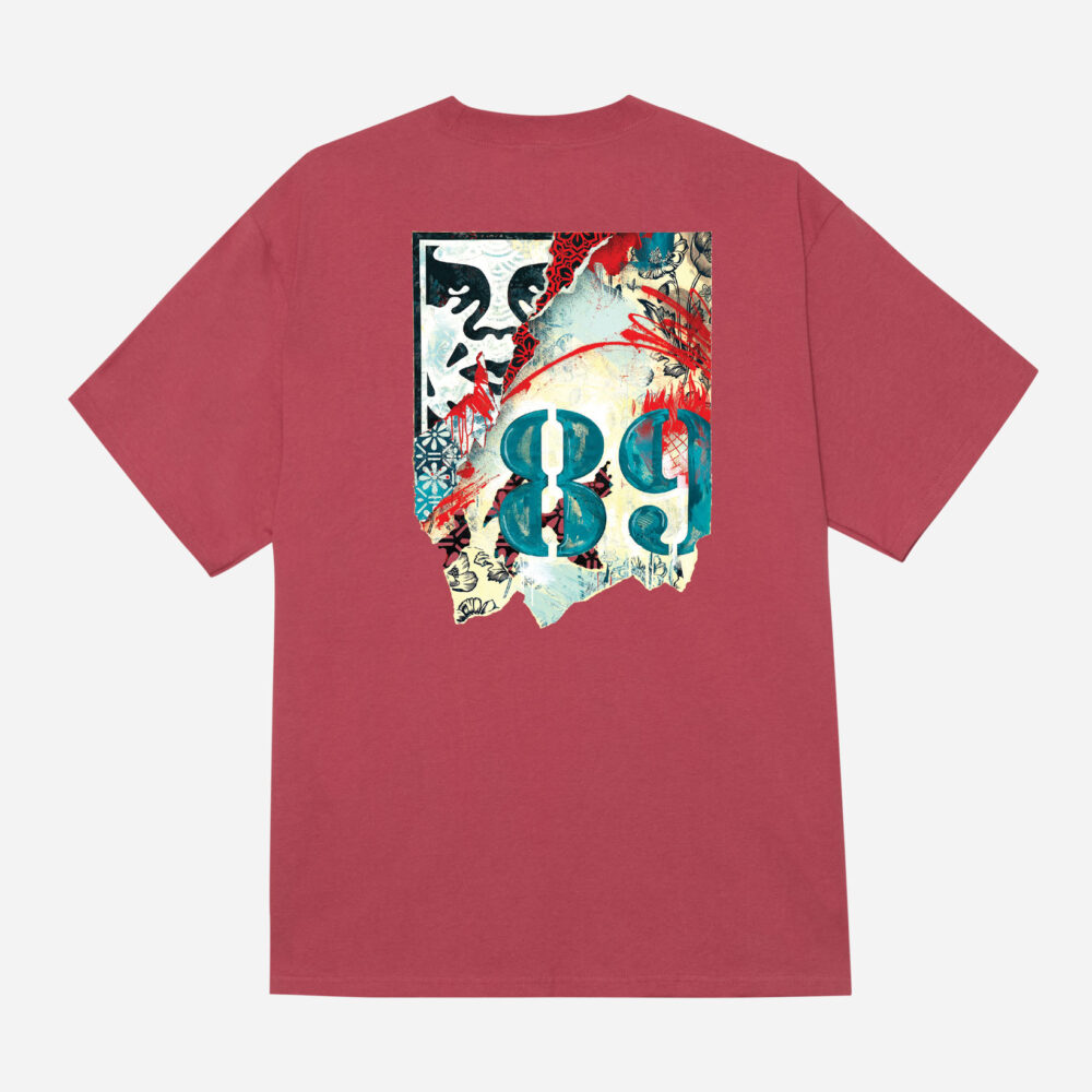 Obey Lisbon Icon Classic Tee - Mineral Red