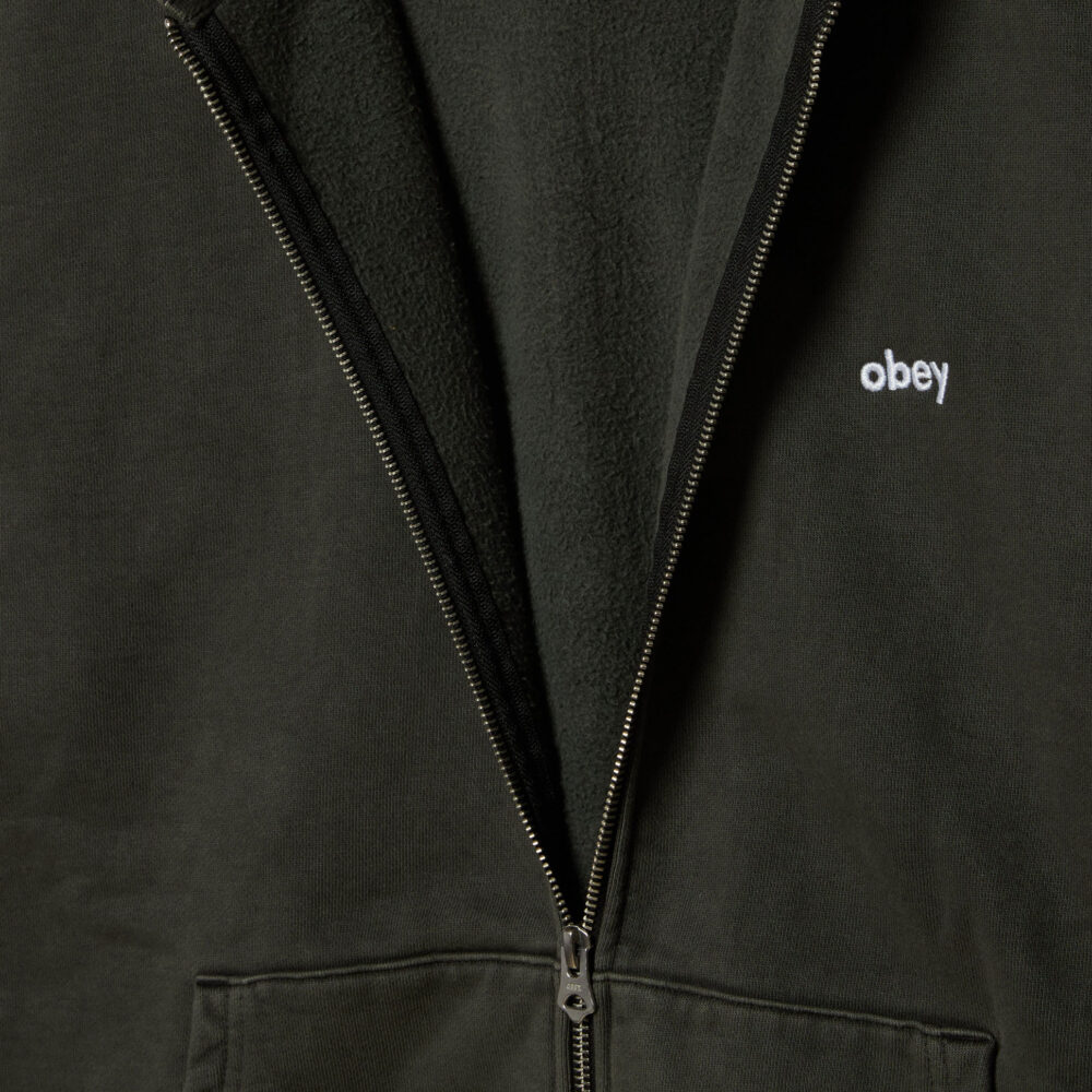 Obey Lowercase Pigment Zip Hoodie - Pigment Pirate Black