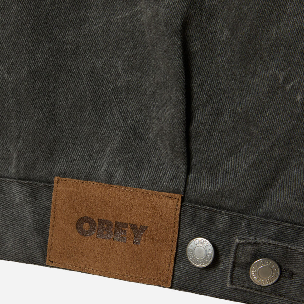 Obey Workman Zip Jacket - Black Wrinkle Wash