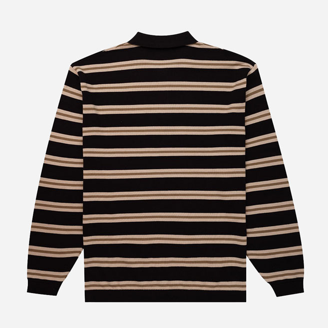 Parlez Aspen Long Sleeve Knitted Polo - Black