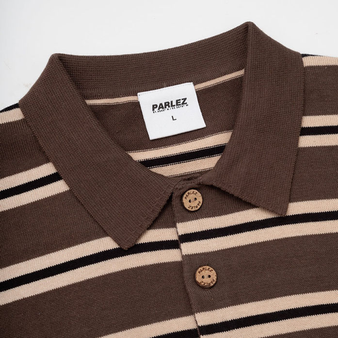 Parlez Aspen Long Sleeve Knitted Polo - Moss Parlez Aspen Long Sleeve Knitted Polo - Moss
