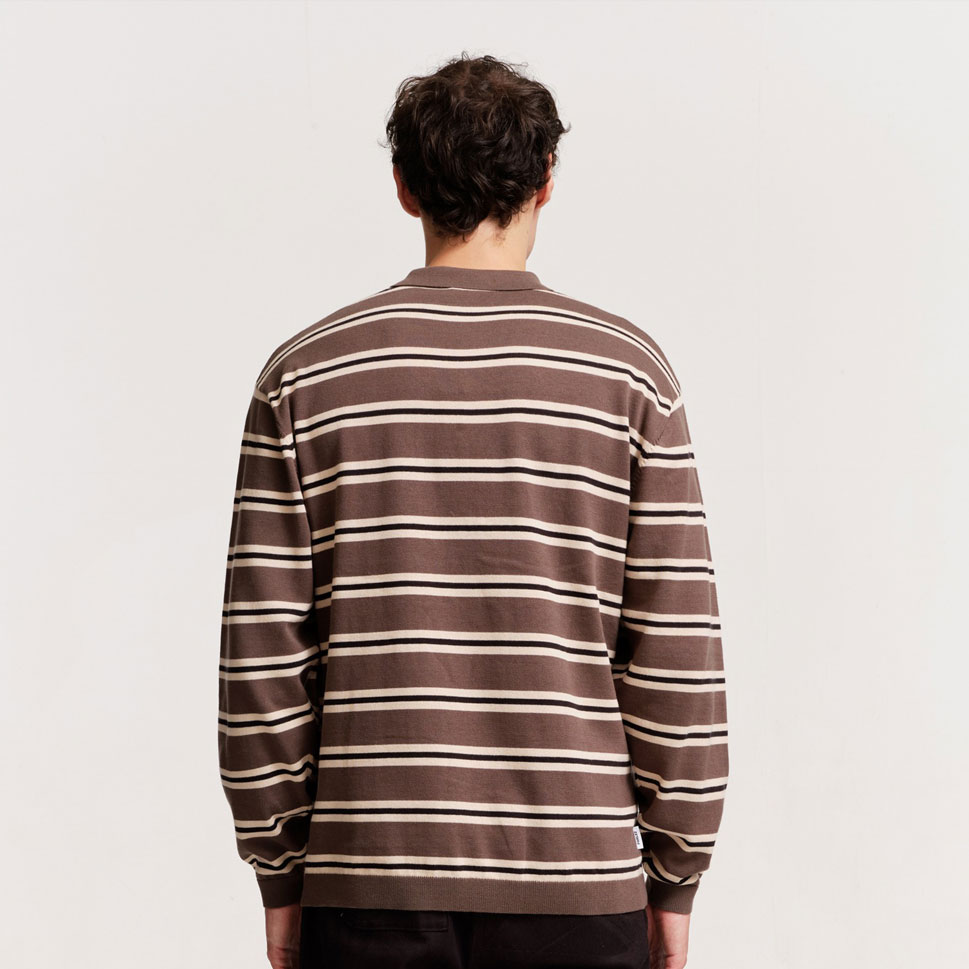 Parlez Aspen Long Sleeve Knitted Polo - Moss Parlez Aspen Long Sleeve Knitted Polo - Moss
