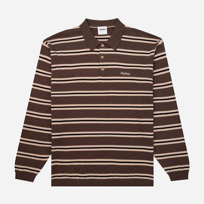 Parlez Aspen Long Sleeve Knitted Polo - Moss Parlez Aspen Long Sleeve Knitted Polo - Moss