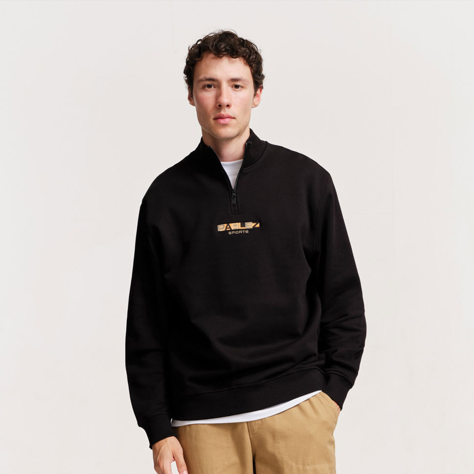 Parlez Ora Quarter Zip Sweatshirt - Black Parlez Ora Quarter Zip Sweatshirt - Black