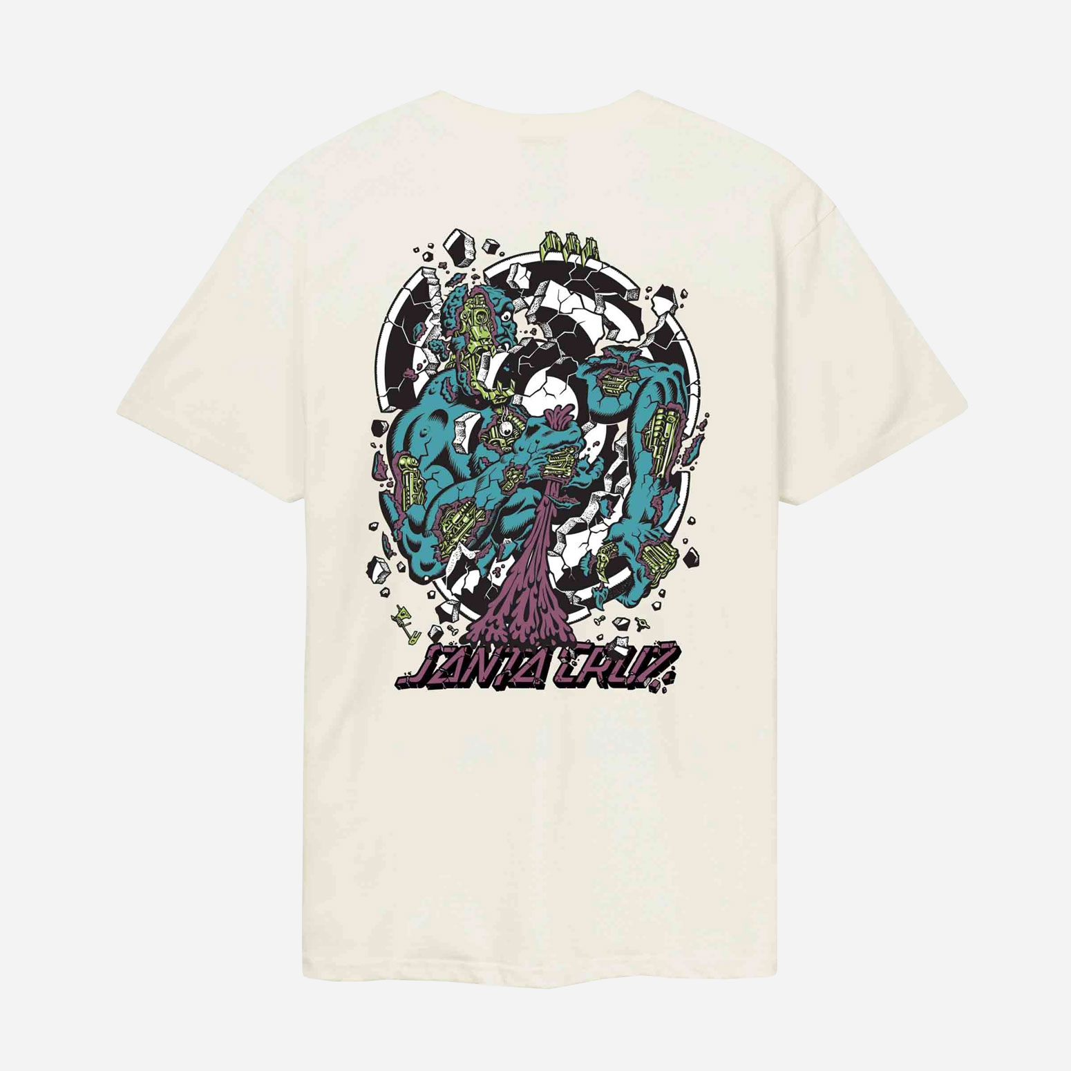 Santa Cruz Roskopp Dissect Strip Tee - Unbleached