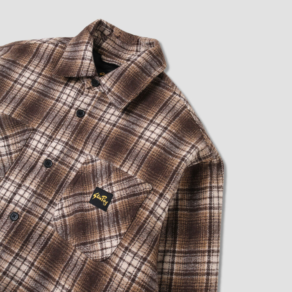 Stan Ray Quilted Plaid Overshirt - Brown Stan Ray Quilted Plaid Overshirt - Brown