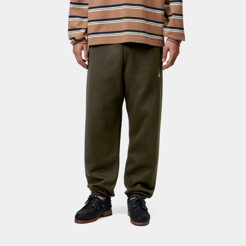 Carhartt WIP Chase Sweat Pant - Olive/Gold Carhartt WIP Chase Sweat Pant - Olive/Gold