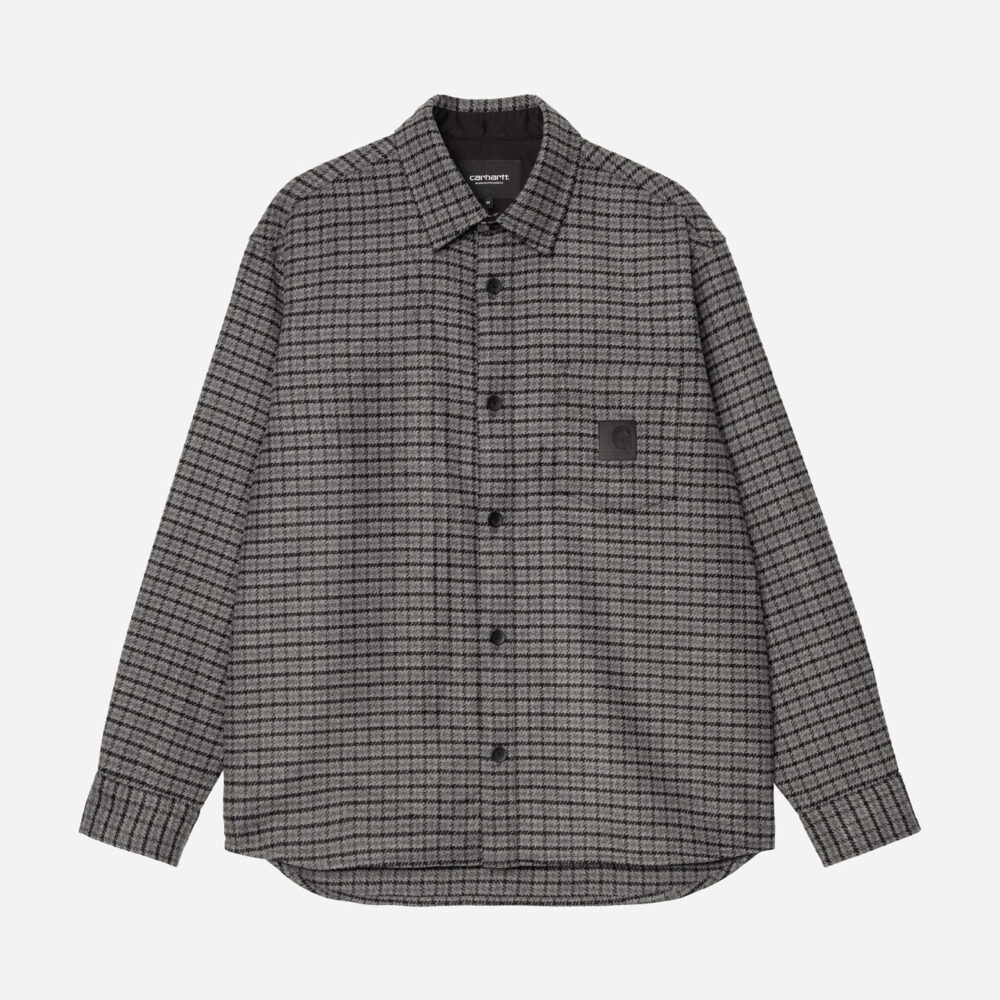 Carhartt WIP Long Sleeve Lowis Houndstooth Shirt - Grey Heather