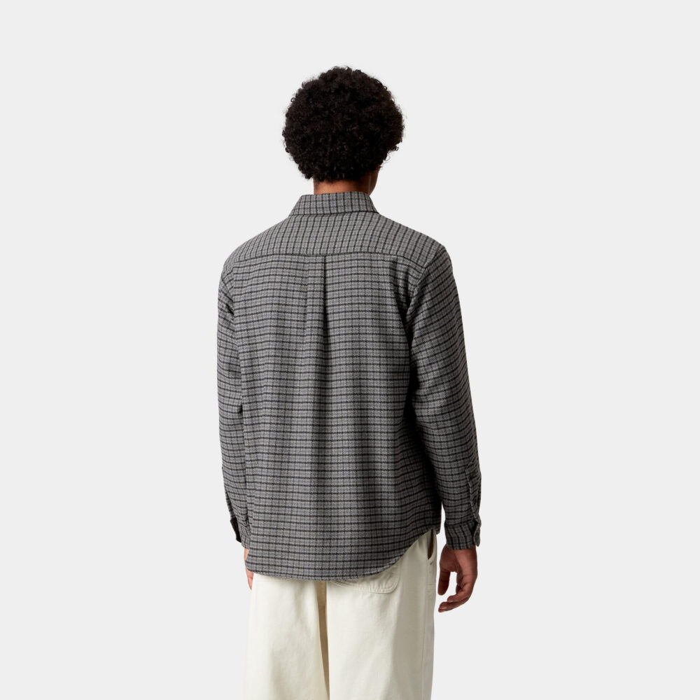 Carhartt WIP Long Sleeve Lowis Houndstooth Shirt - Grey Heather