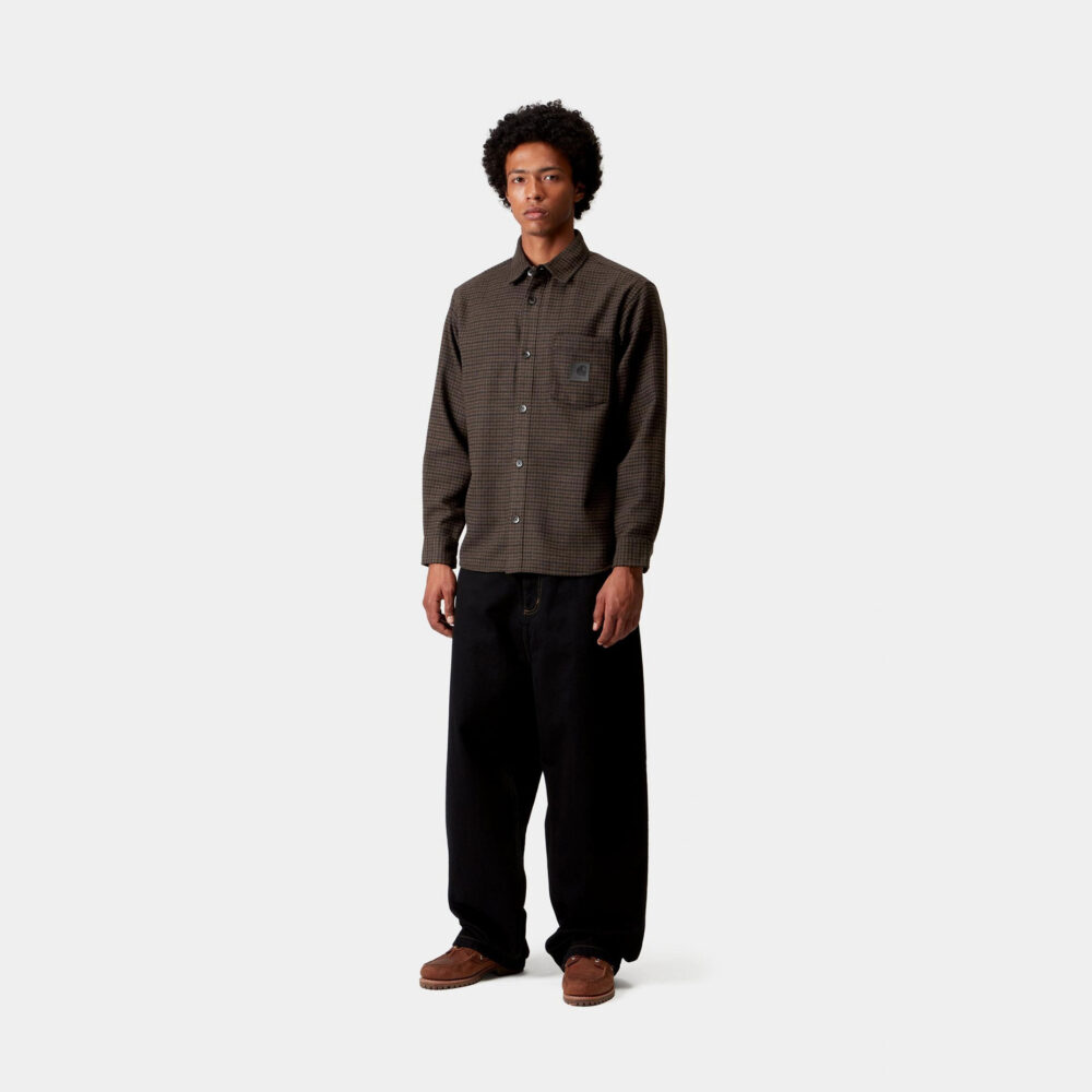 Carhartt WIP Long Sleeve Lowis Houndstooth Shirt - Vitola Heather