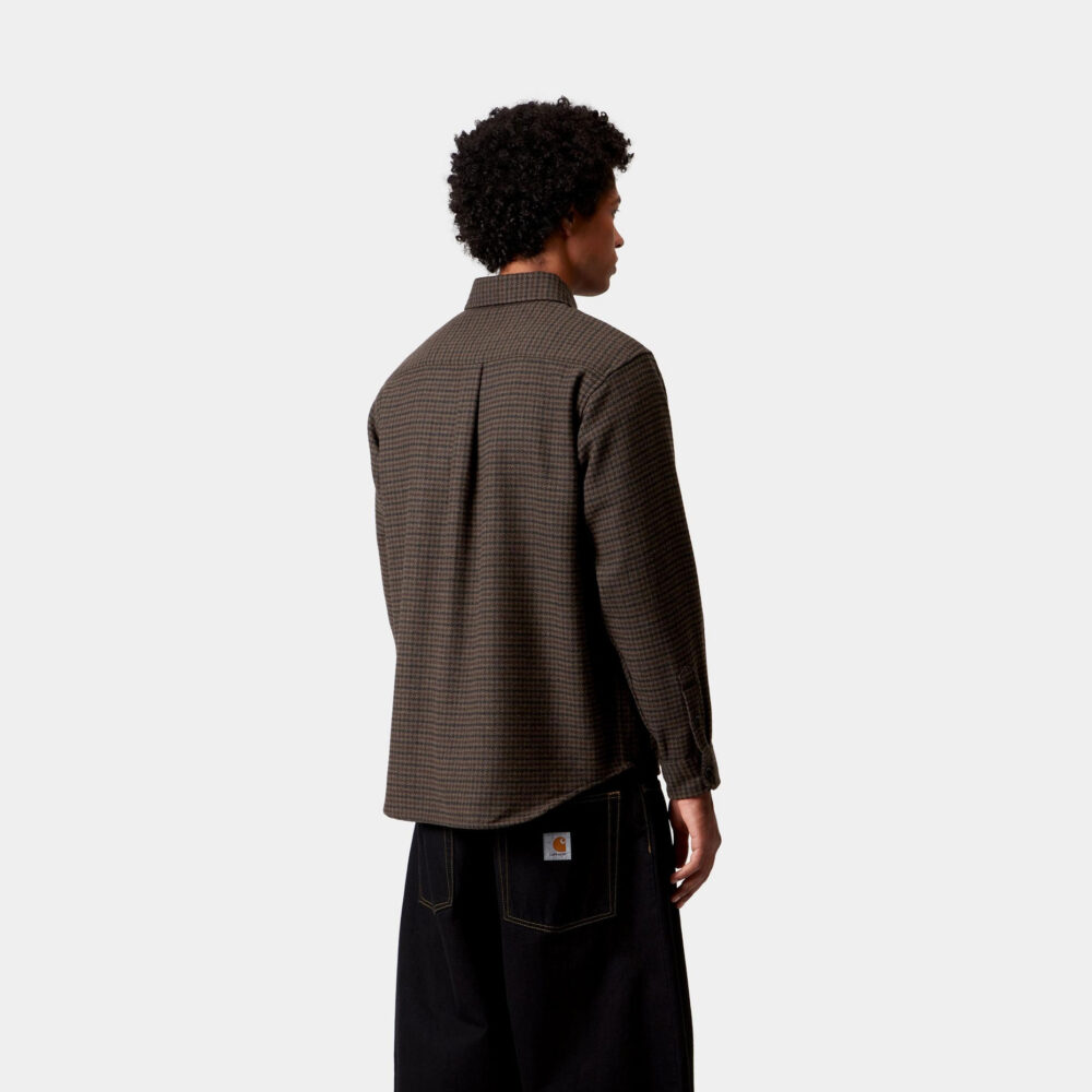 Carhartt WIP Long Sleeve Lowis Houndstooth Shirt - Vitola Heather