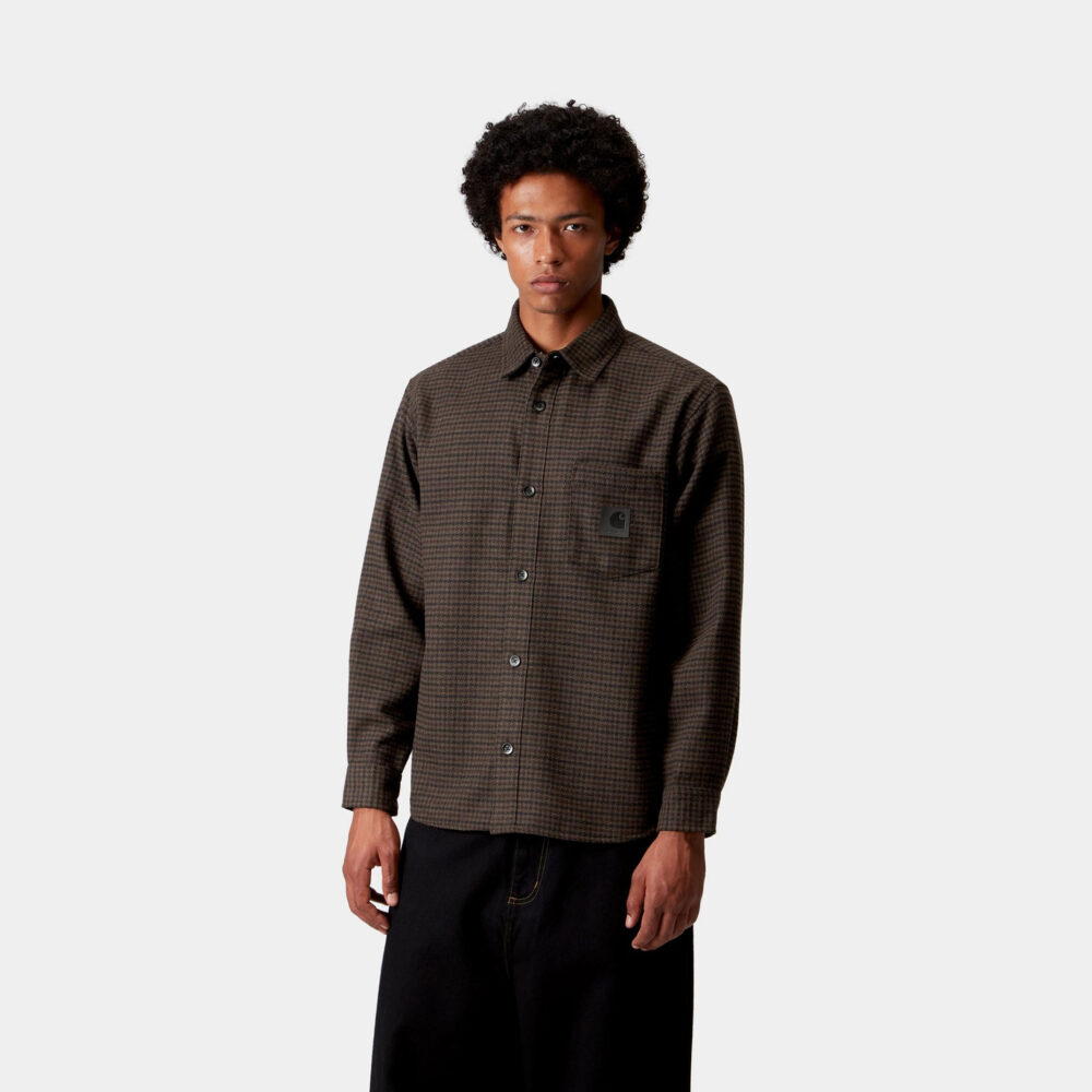 Carhartt WIP Long Sleeve Lowis Houndstooth Shirt - Vitola Heather