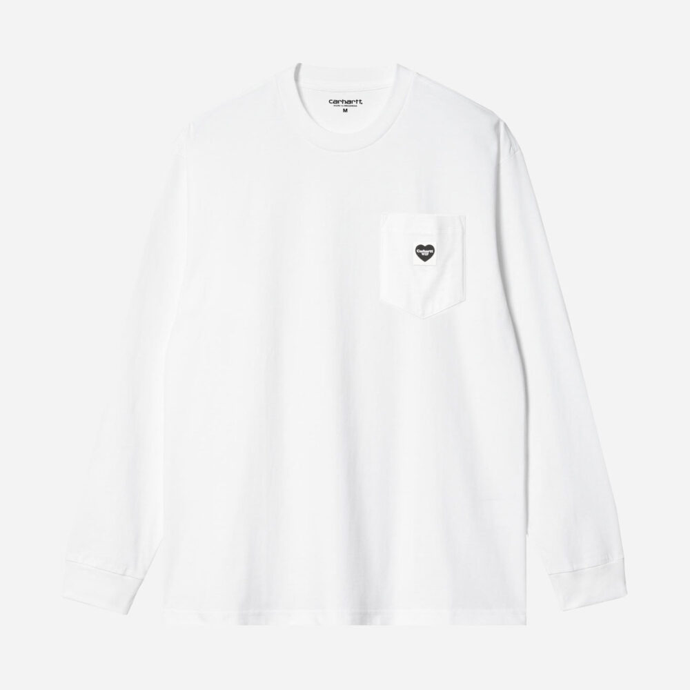 Carhartt WIP Long Sleeve Pocket Heart Tee - White/Black Carhartt WIP Long Sleeve Pocket Heart Tee - White/Black