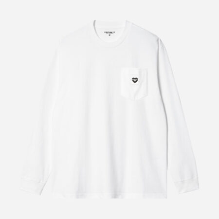 Carhartt WIP Long Sleeve Pocket Heart Tee - White/Black Carhartt WIP Long Sleeve Pocket Heart Tee - White/Black