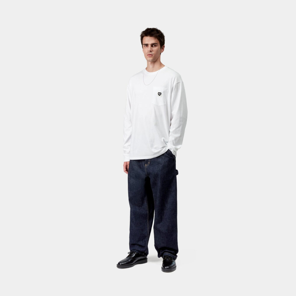 Carhartt WIP Long Sleeve Pocket Heart Tee - White/Black