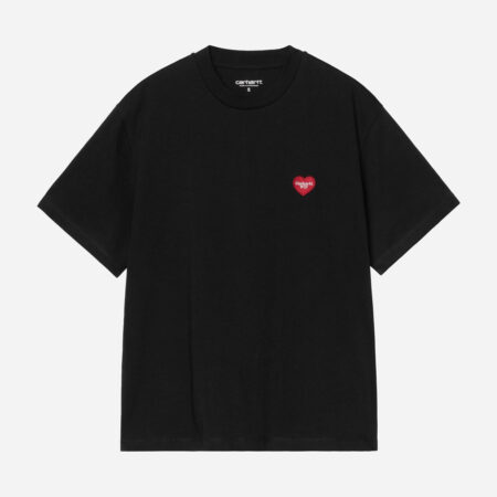Carhartt WIP Women's Heart Patch Tee - Black/Red Carhartt WIP Women's Heart Patch Tee - Black/Red