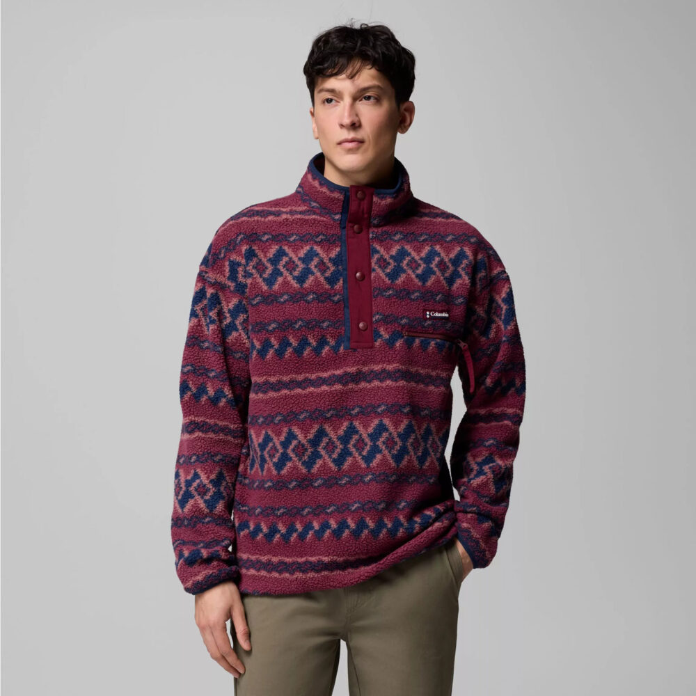Columbia Helvetia II Printed Half Snap Fleece - Rich Wine/KnitKnot Columbia Helvetia II Printed Half Snap Fleece - Rich Wine/KnitKnot