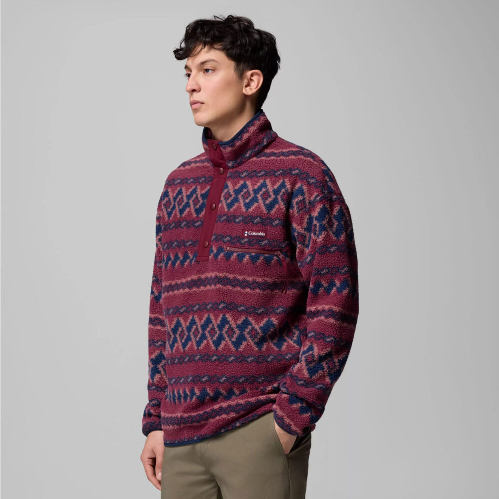 Columbia Helvetia II Printed Half Snap Fleece - Rich Wine/KnitKnot Columbia Helvetia II Printed Half Snap Fleece - Rich Wine/KnitKnot