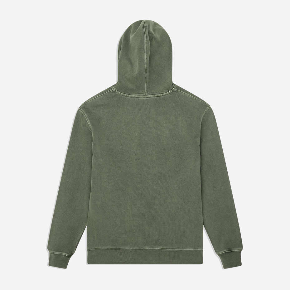 Deus Shield Garment Dyed Hoodie - Cypress Green