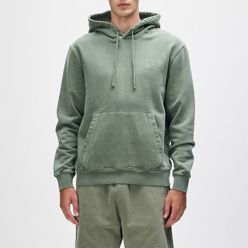 Deus Shield Garment Dyed Hoodie - Cypress Green Deus Shield Garment Dyed Hoodie - Cypress Green