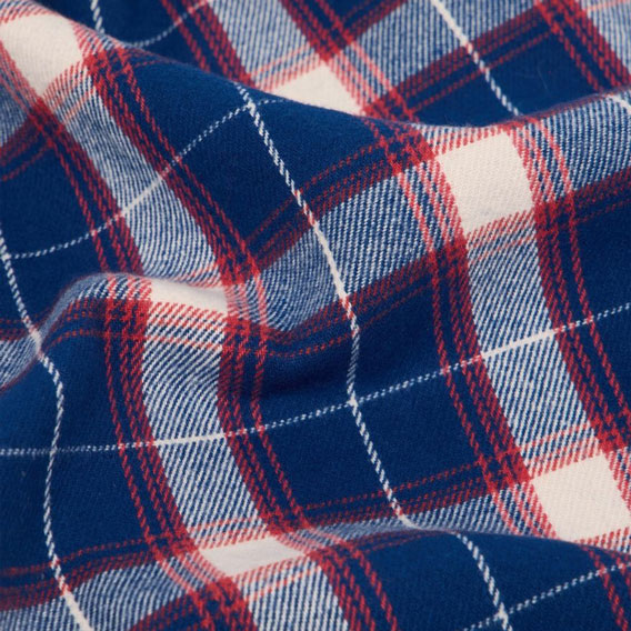 Edwin Long Sleeve Work Shirt - Navy/Red