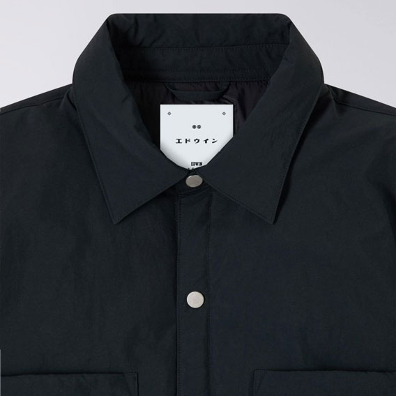 Edwin Sphere Padded Long Sleeve Overshirt - Black