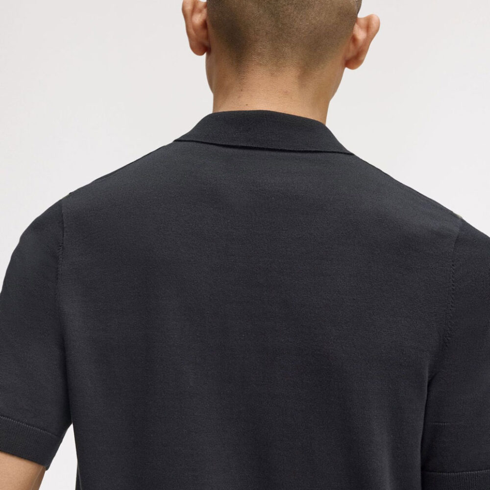 Fred Perry Argyle Knitted Polo - Black