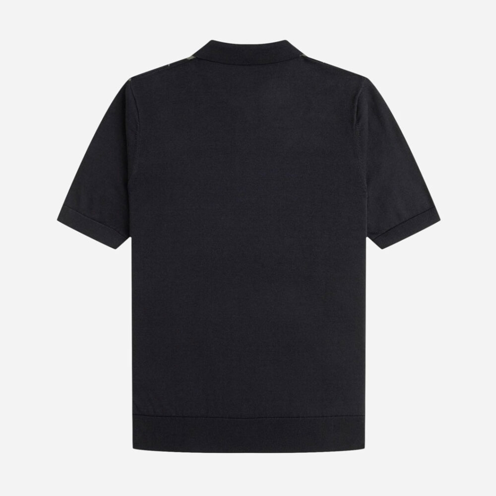 Fred Perry Argyle Knitted Polo - Black Fred Perry Argyle Knitted Polo - Black