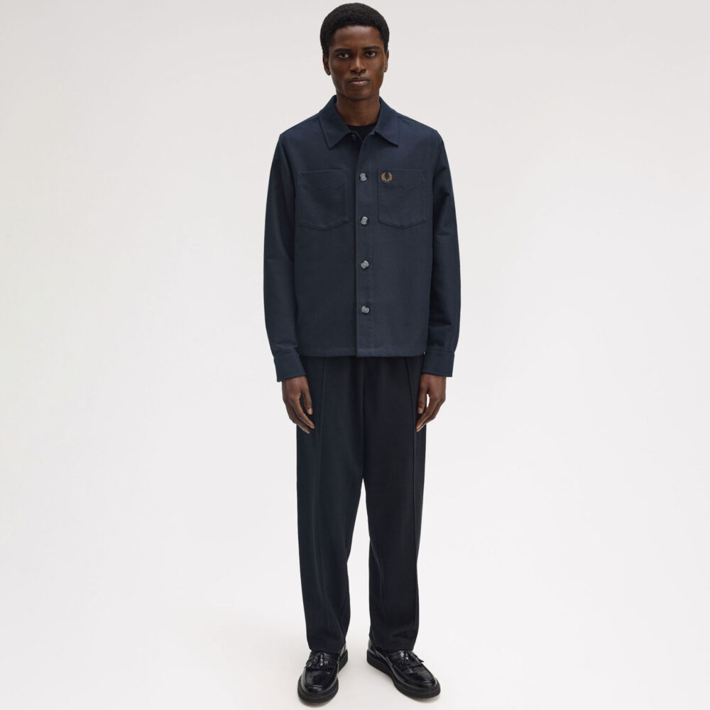 Fred Perry Brushed Twill Overshirt - Navy