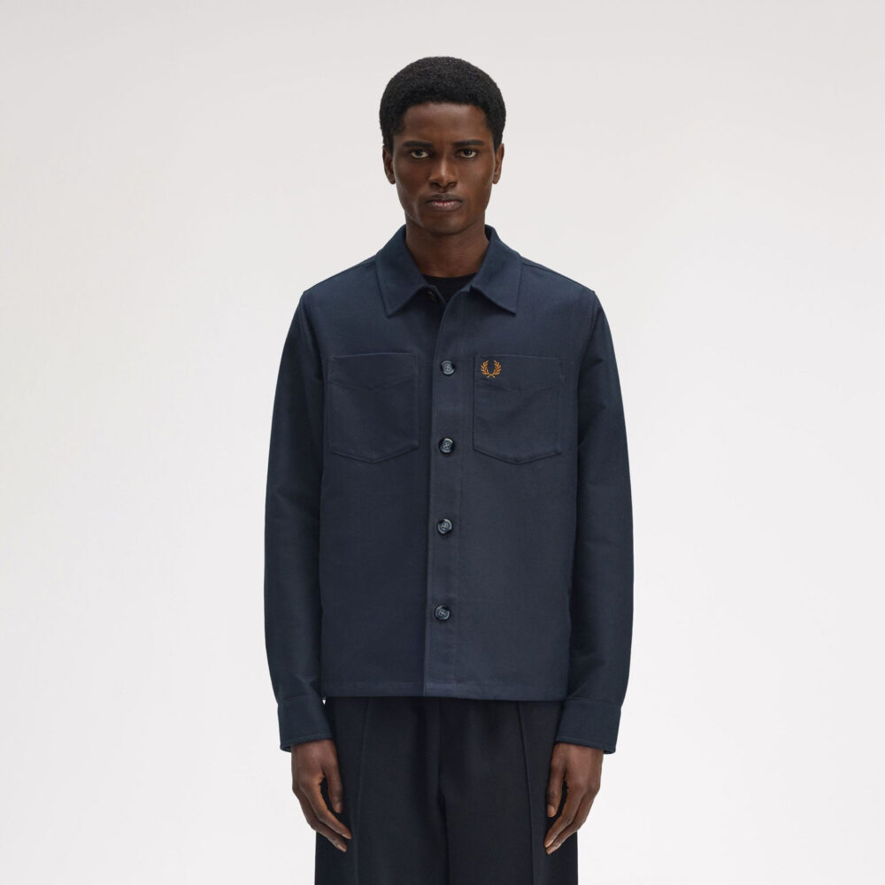 Fred Perry Brushed Twill Overshirt - Navy