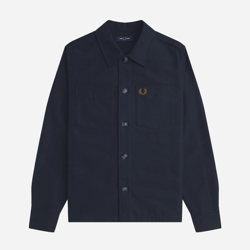 Fred Perry Brushed Twill Overshirt - Navy