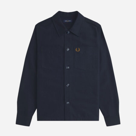 Fred Perry Brushed Twill Overshirt - Navy