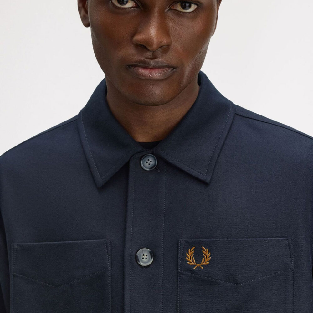 Fred Perry Brushed Twill Overshirt - Navy