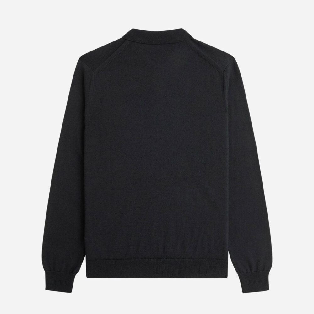 Fred Perry Classic Long Sleeve Knitted Polo - Black