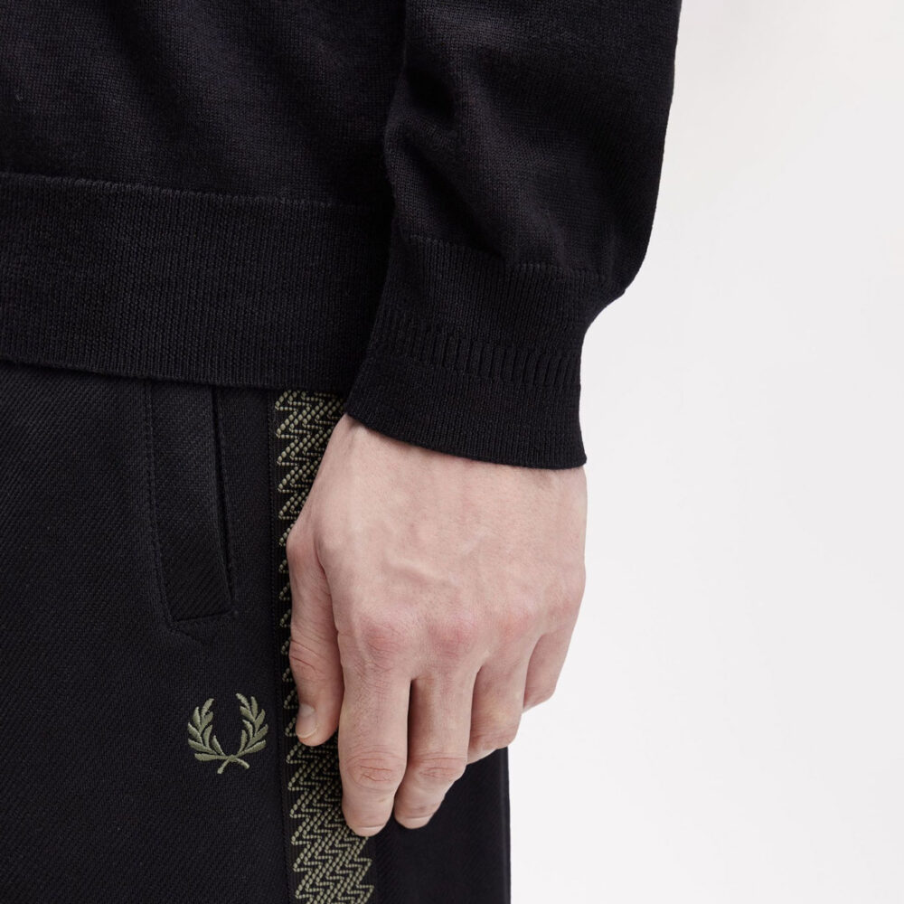 Fred Perry Classic Long Sleeve Knitted Polo - Black