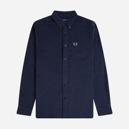 Fred Perry Needle Cord Shirt - Dark Airforce Fred Perry Needle Cord Shirt - Dark Airforce
